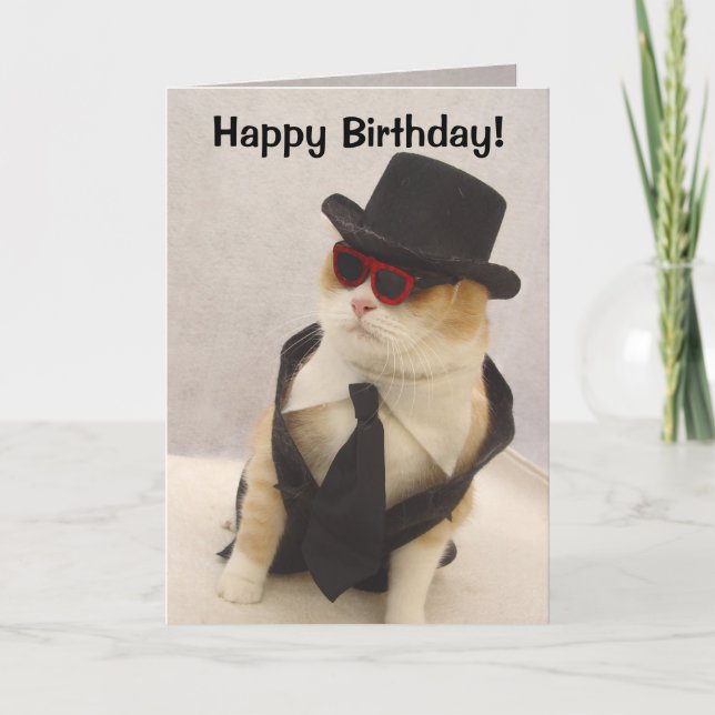 Happy Birthday, Cool Cat! Card (Front)