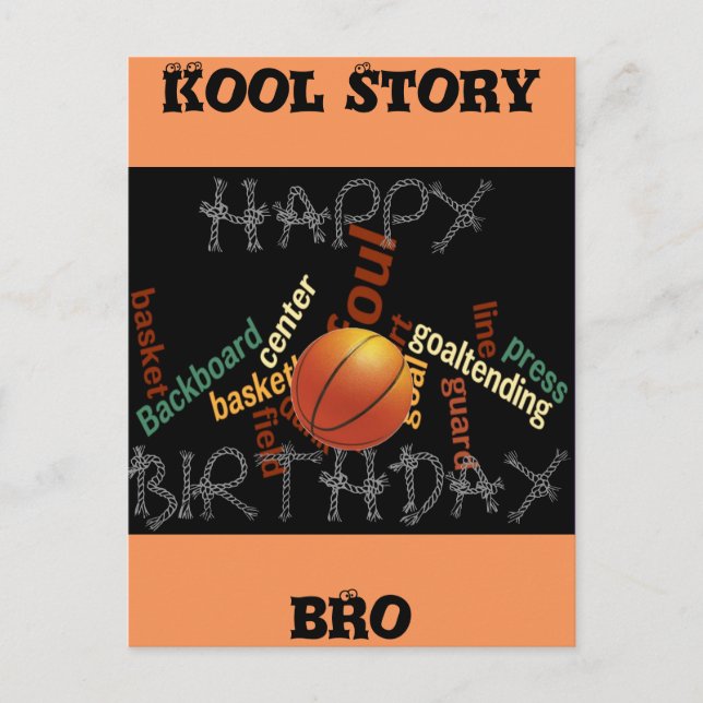 HAPPY  BIRTHDAY Cool Story Bro Basketball Sport Postcard (Front)