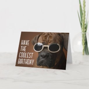 Happy Birthday   Cool Sunglasses Dog Card