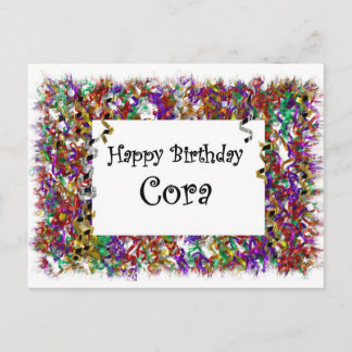 Happy Birthday Cora Postcard