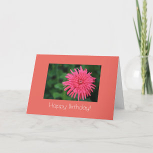 Happy Birthday Coral Flower Greeting Card