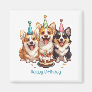 Happy Birthday Corgi Dogs Magnet
