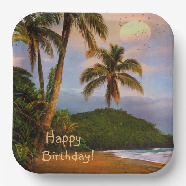 Happy Birthday Costa Rica Paper Plate (Front)