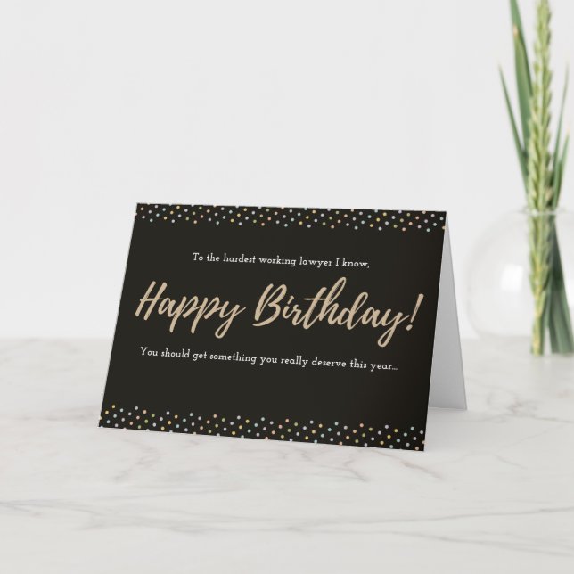 Happy Birthday Coupon Card for Attorneys (Front)