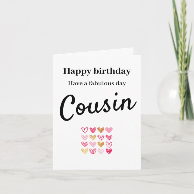 Happy Birthday Cousin Card (Front)