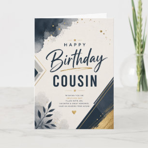 Happy Birthday Cousin for Him Modern Masculine Card