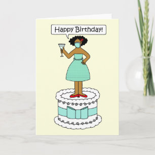Happy Birthday Covid 19 African American Lady Card
