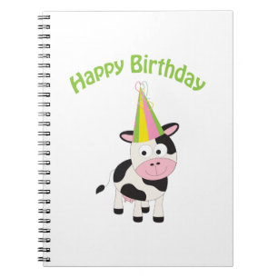 Happy birthday cow notebook