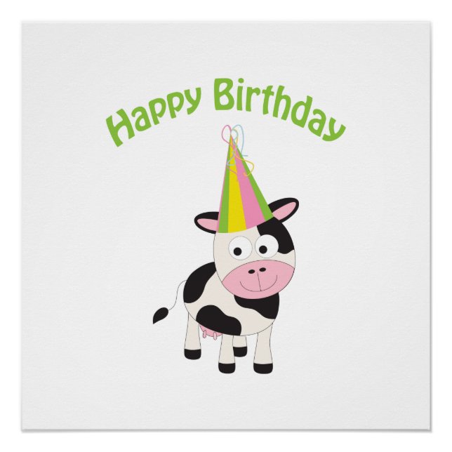 Happy birthday cow poster (Front)