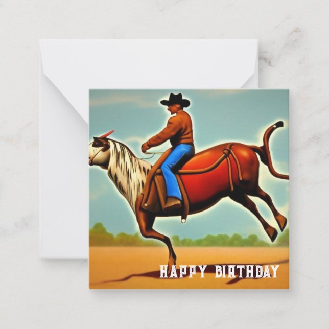 Happy Birthday Cowboy Card (Front)