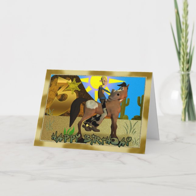 Happy Birthday Cowboy card (Front)