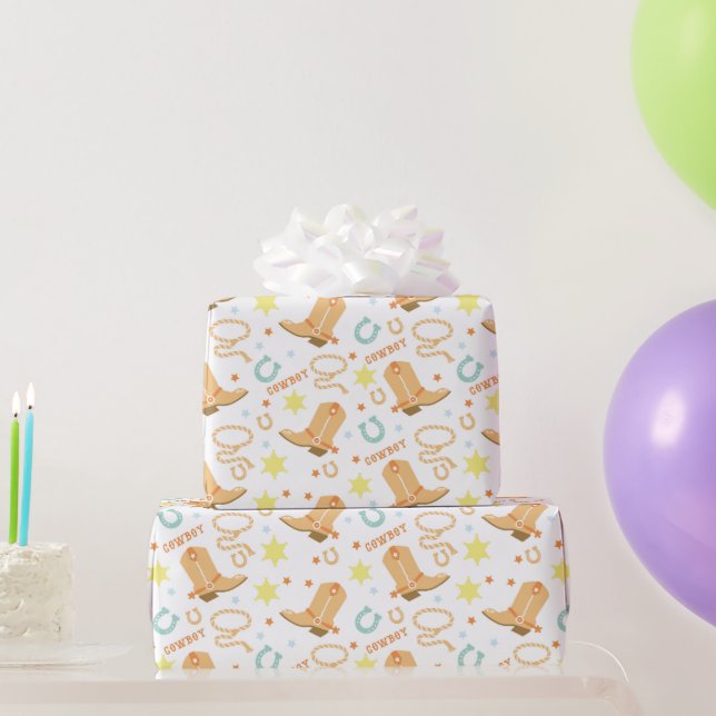 Happy Birthday Cowboy Wrapping Paper (Party Gifts)
