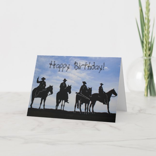 Happy Birthday cowboys greeting card (Front)