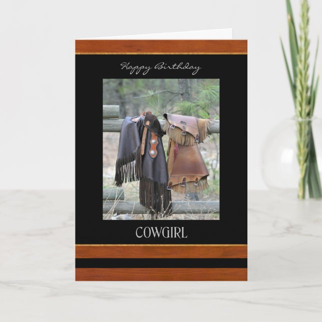 Happy Birthday Cowgirl Card (Front)