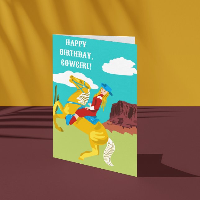 Happy Birthday, Cowgirl Custom Message Card (Creator Uploaded)