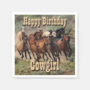 Happy Birthday Cowgirl Napkin
