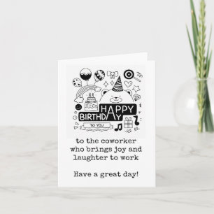 Happy Birthday Coworker, Who Brings Laughter Card