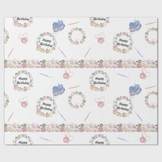 Happy Birthday Crochet Wrapping Paper