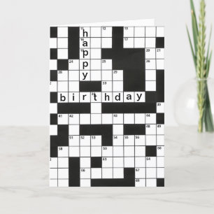 Happy Birthday Crossword Puzzle card