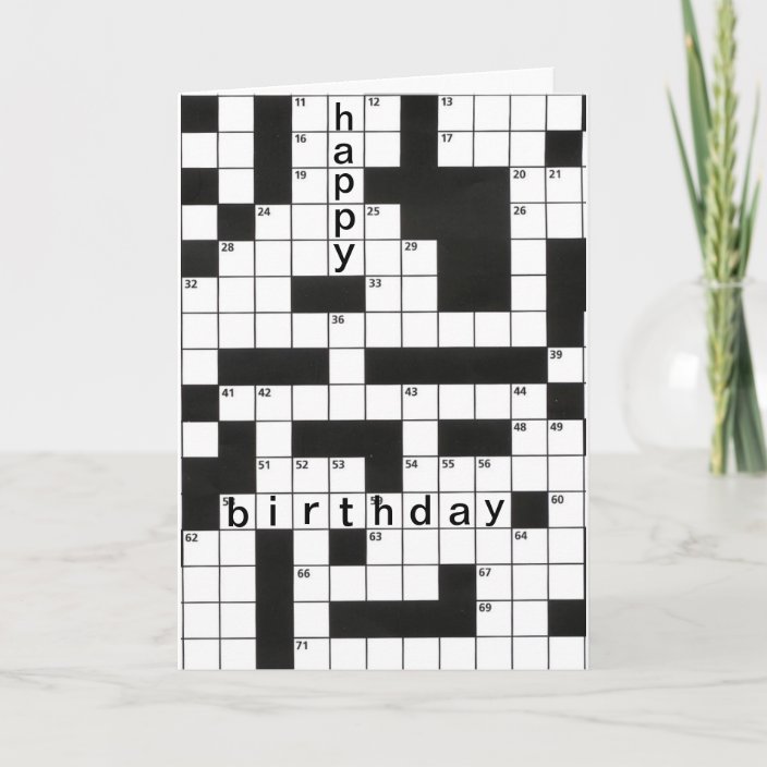 Happy Birthday Crossword Puzzle Card Zazzle co uk