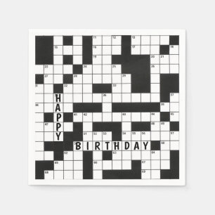 Happy Birthday Crossword Puzzle Napkin