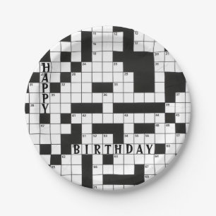 Happy Birthday Crossword Puzzle Paper Plate