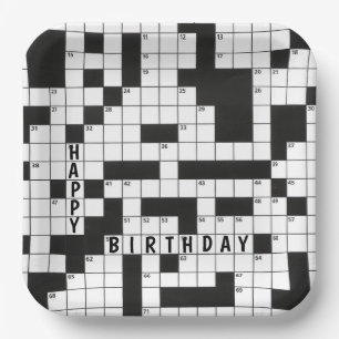 Happy Birthday Crossword Puzzle Paper Plate