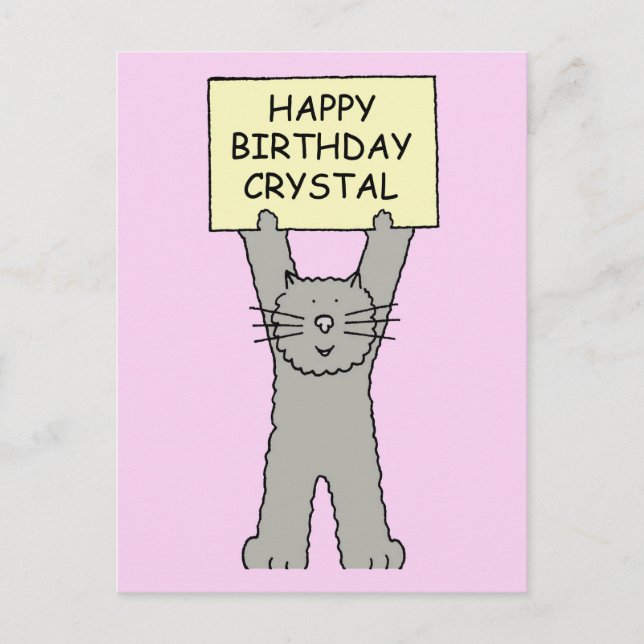 Happy Birthday Crystal  Postcard (Front)