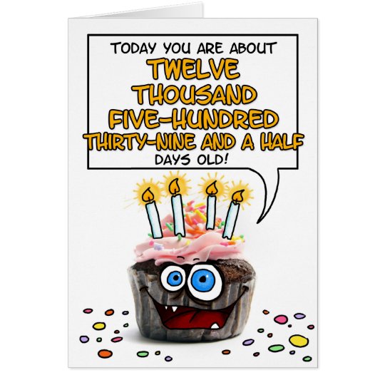 Happy Birthday Cupcake - 34 years old Card