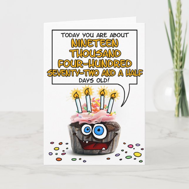 Happy Birthday Cupcake - 53 years old Card (Front)