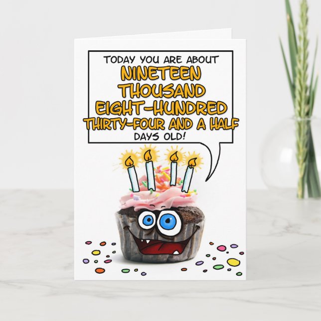 Happy Birthday Cupcake - 54 years old Card (Front)