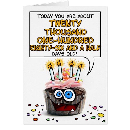 Happy Birthday Cupcake - 55 years old Card
