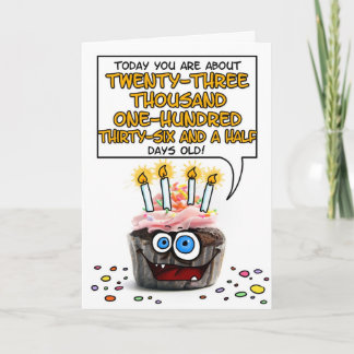 Happy Birthday Cupcake - 63 years old Card