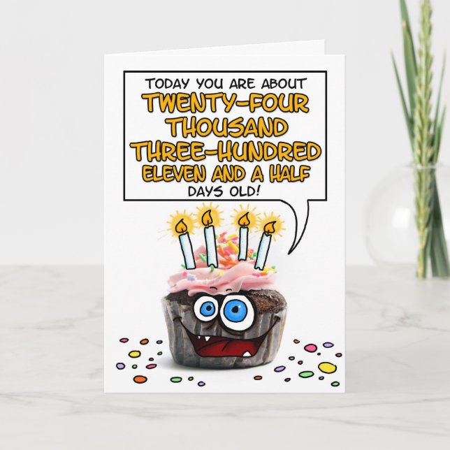 Happy Birthday Cupcake - 66 years old Card (Front)