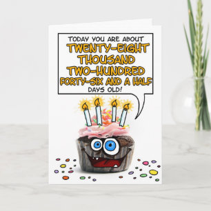Happy Birthday Cupcake - 77 years old Card