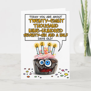 Happy Birthday Cupcake - 79 years old Card
