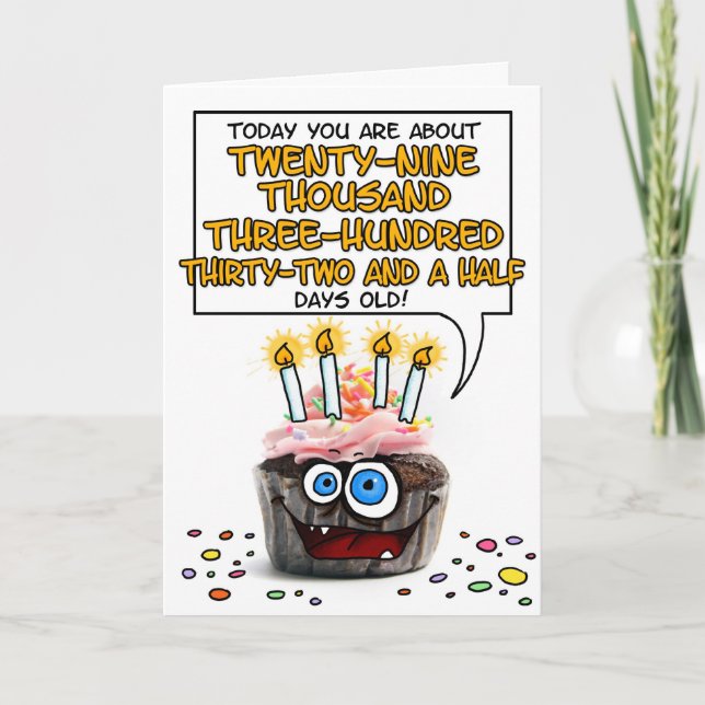 Happy Birthday Cupcake - 80 years old Card (Front)