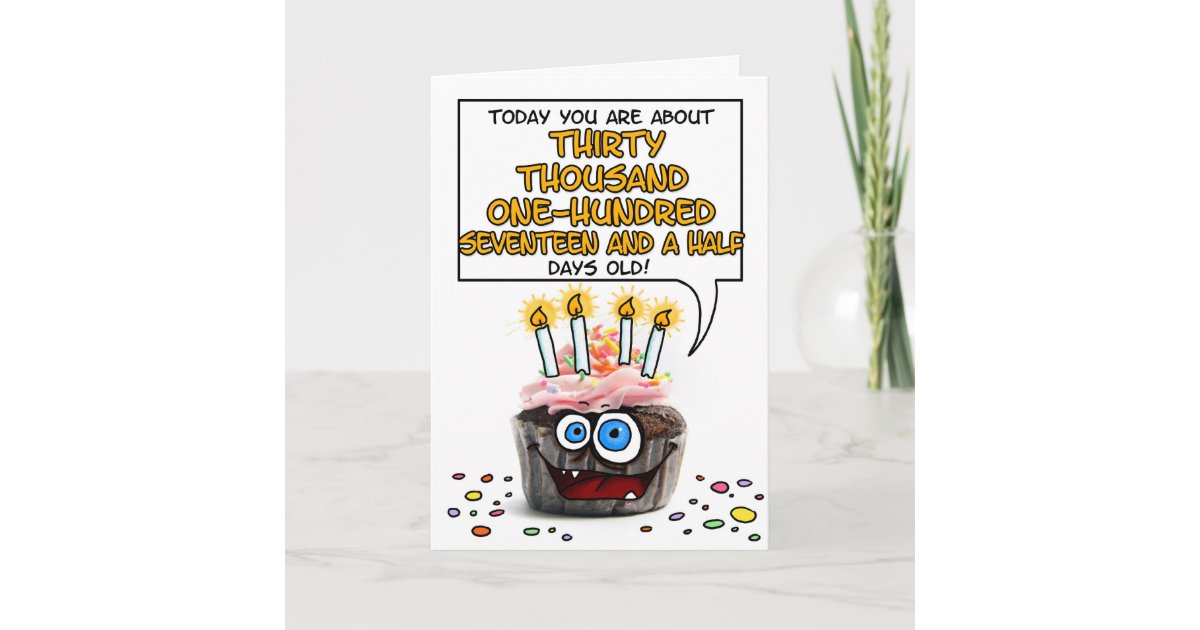 Happy Birthday Cupcake 82 Years Old Card Zazzle co uk