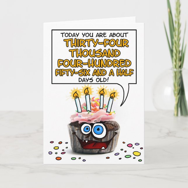 Happy Birthday Cupcake - 94 years old Card (Front)