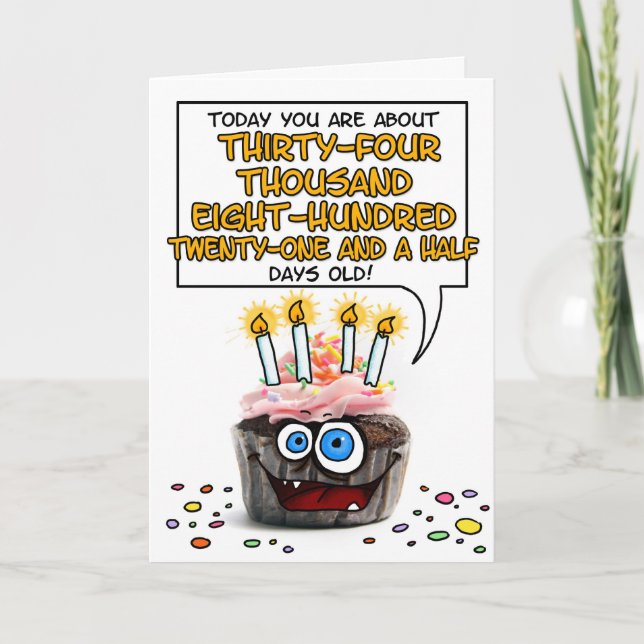 Happy Birthday Cupcake - 95 years old Card (Front)