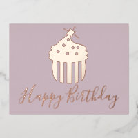 Happy Birthday Cupcake  Blush Pink