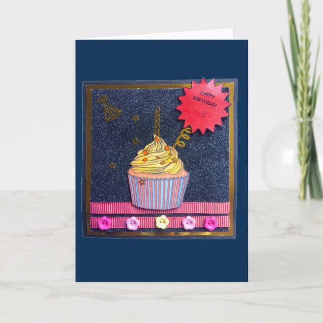 Happy Birthday, Cupcake Card (Front)