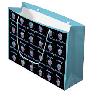 Happy Birthday Cupcake Confetti Large Gift Bag