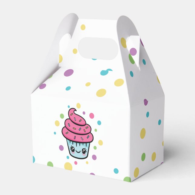 Happy Birthday Cupcake favour box (Front Side)