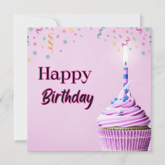 Happy Birthday Cupcake Greeting Card 