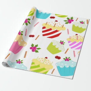 Happy Birthday Cupcake Pattern Wrapping Paper