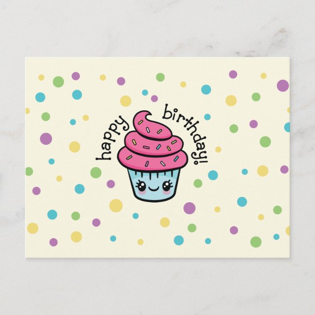 Happy Birthday Cupcake postcard (Front)