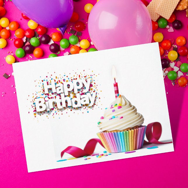 Happy Birthday Cupcake Postcard (Creator Uploaded)