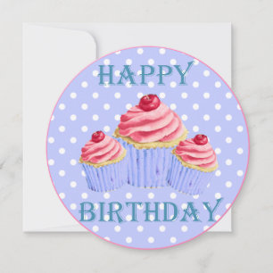 Happy Birthday Cupcakes Card