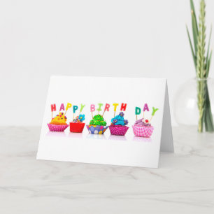 Happy Birthday Cupcakes Card